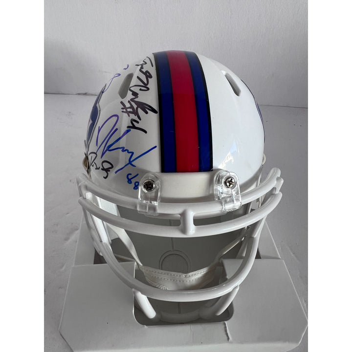 Buffalo Bills Josh Allen Dawson Knox Stefon Diggs Gabe Davis Devin Singletary James Cook mini helmet signed with proof