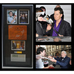 Load image into Gallery viewer, Wall Street Michael Douglas Charlie Sheen cast signed &amp; framed with proof 31x15
