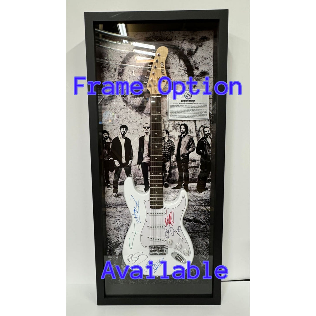 The Eagles Don Henley Glenn Frey Bernie Leadon Timothy B Schmit Joe Walsh Don Felder Randy Meisner Gold Les Paul Guitar signed with proof.