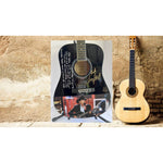 Load image into Gallery viewer, George Strait &amp; Bob DiPiero signed full size acoustic guitar with lyrics &quot;Out of the Blue Clear Sky&quot;
