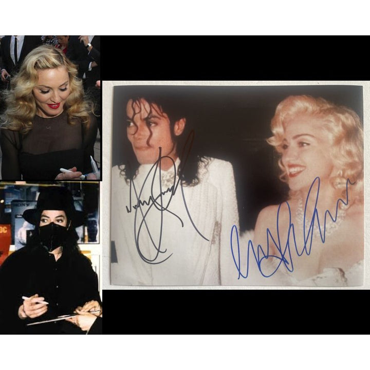 Michael Jackson and Madonna 8x10 photo signed with proof