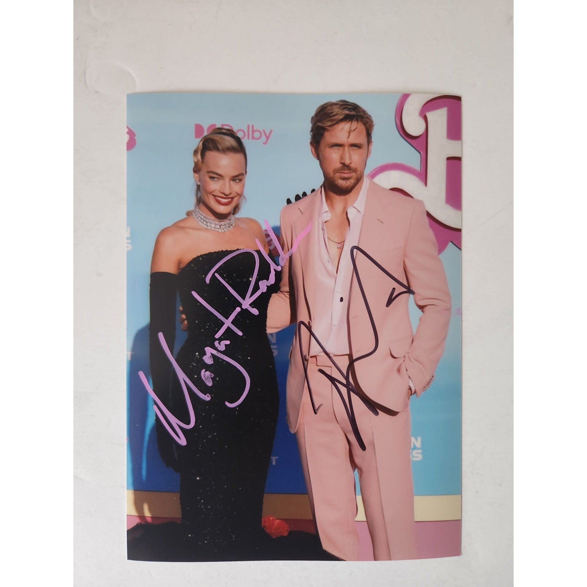 Ken & Barbie Margot Robbie Ryan Gosling 5x7 photo signed with proof