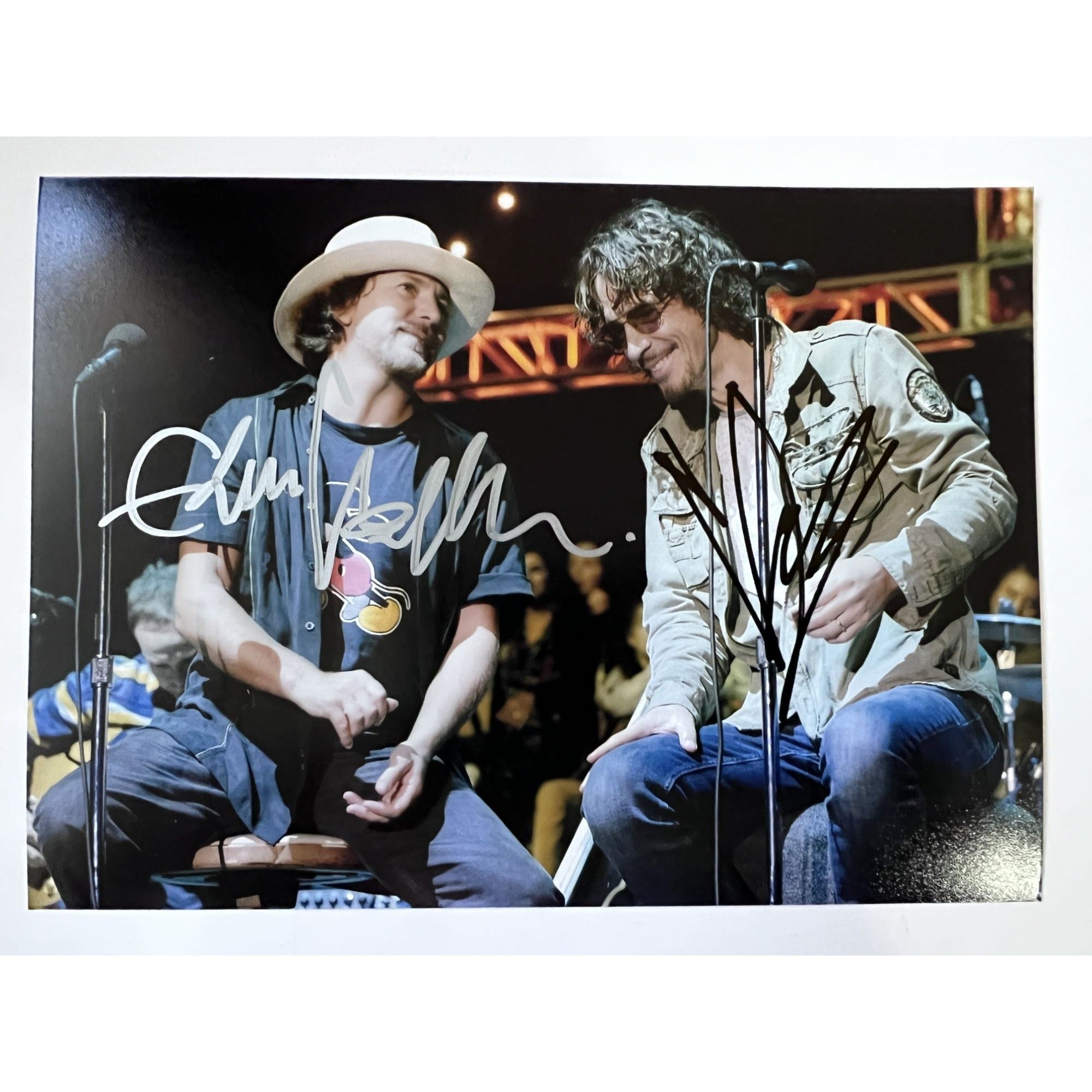 Eddie Vedder Pearl Jam Chris Cornell Soundgarden 5x7 photo signed with proof