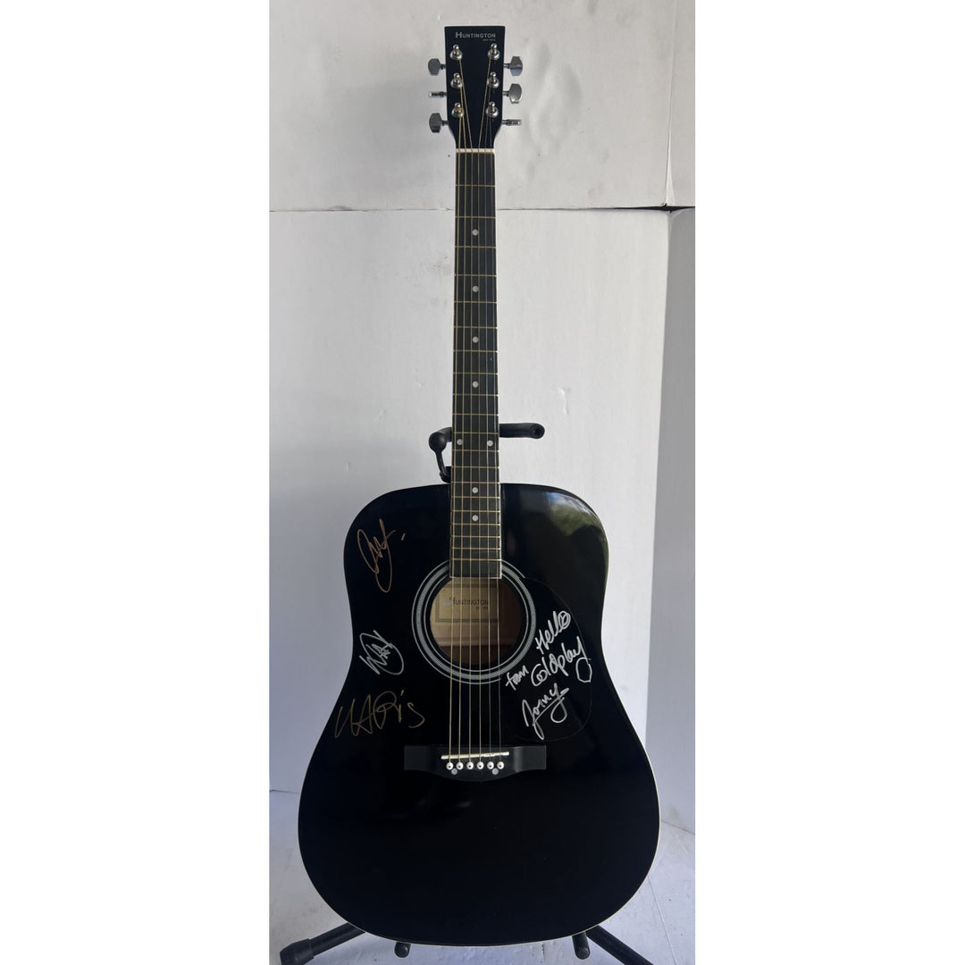 Chris Martin Coldplay full size acoustic guitar signed with proof