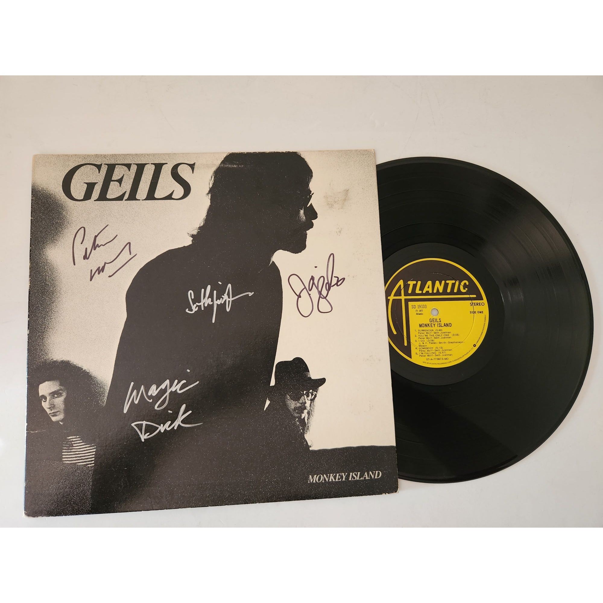 The J Geils Band Monkey Island LP signed