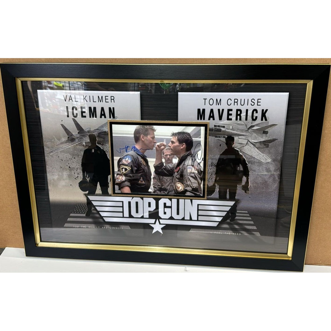 Top Gun Tom Cruise Val Kilmer 8x10 photo signed and framed in museum quality frame with proof