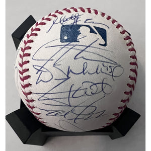 Adrian Beltre Ian Kinsler Michael Young Texas Rangers American League champions team signed baseball