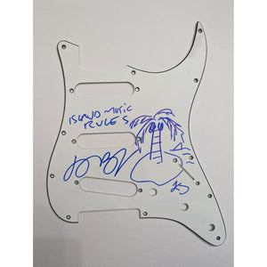 Jimmy Buffett Stratocaster electric guitar pickguard signed with Sketch