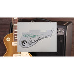 Load image into Gallery viewer, George Harrison and Paul McCartney Epiphone Gibson electric guitar pickguard signed with proof
