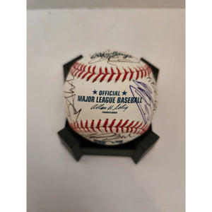 New York Yankees Derek Jeter Mariano Rivera Hideki Matsui World Series champions team signed baseball with free acrylic display case