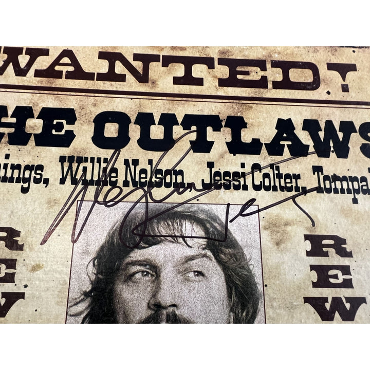 Waylon Jennings, Willie Nelson, Jessi Colter, Tompall Glaser The Outlaws album signed with proof