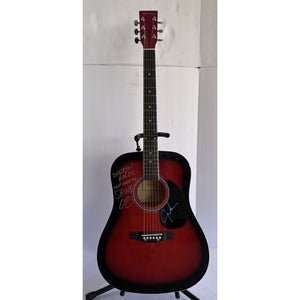 Chris Stapleton signed and inscribed broken Halos that used to shine with Justin Timberlake full size acoustic guitar signed with proof