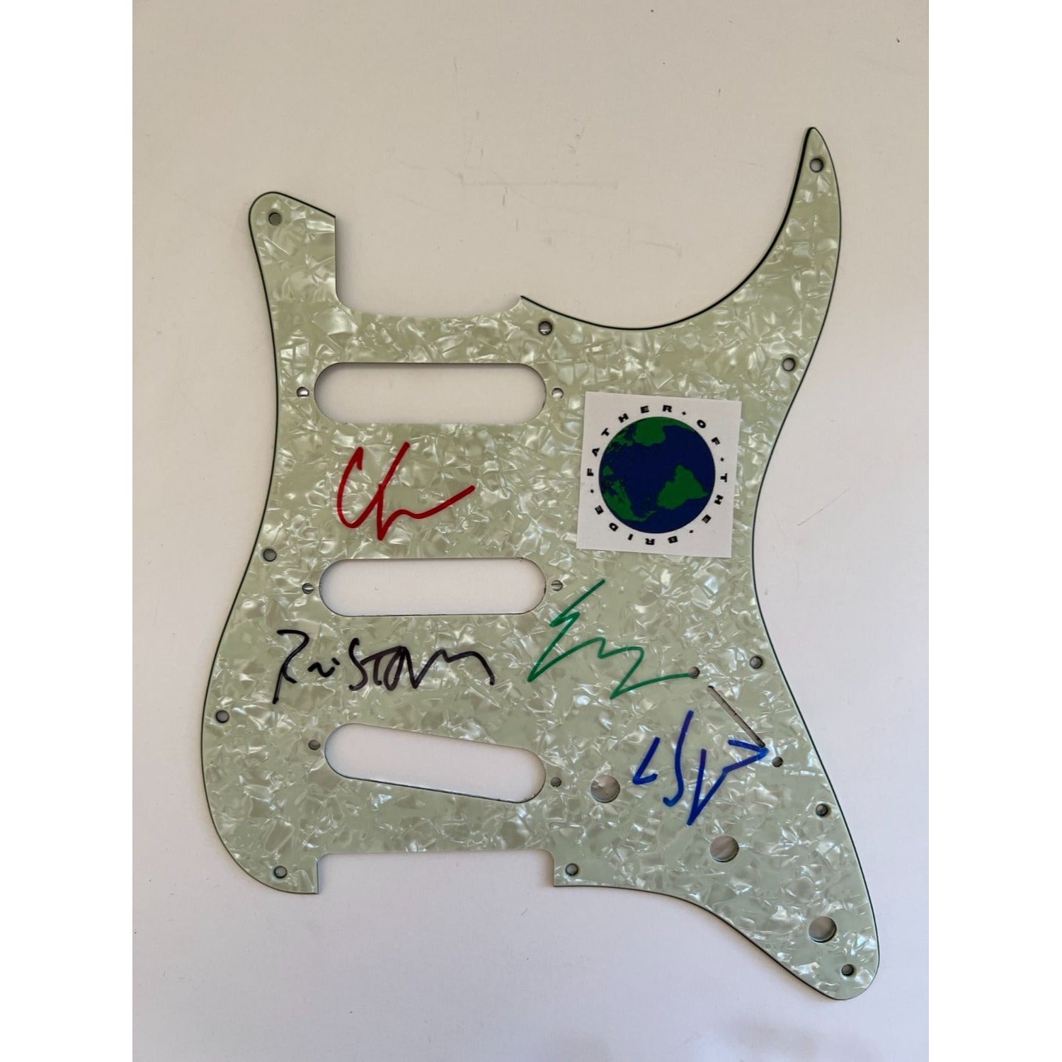 Vampire Weekend Ezra Koenig Chris Baio Chris Tomson & Rostam electric guitar pickguard signed with proof