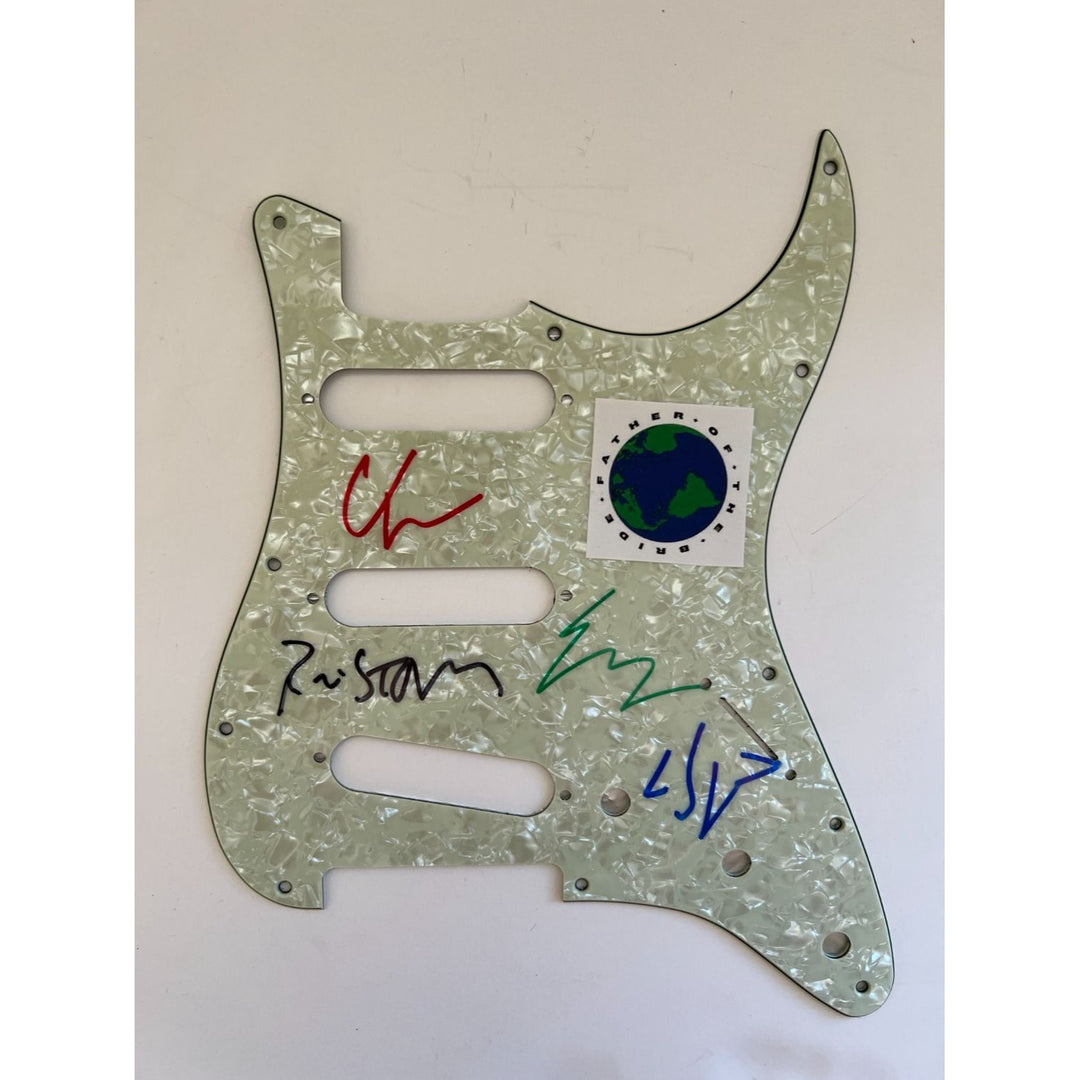 Vampire Weekend Ezra Koenig Chris Baio Chris Tomson & Rostam electric guitar pickguard signed with proof