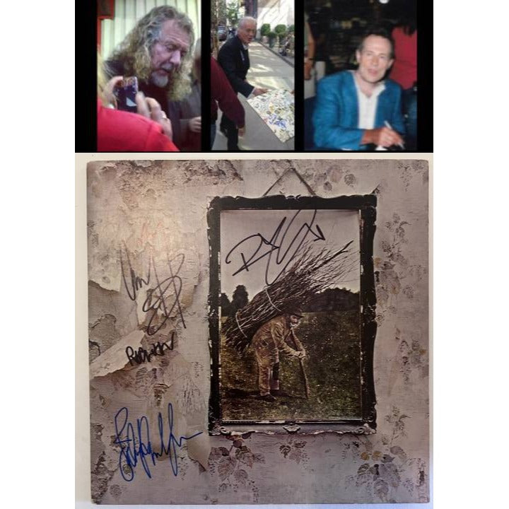 Robert Plant Jimmy Page John Paul Jones Led Zeppelin original LP  signed with proof