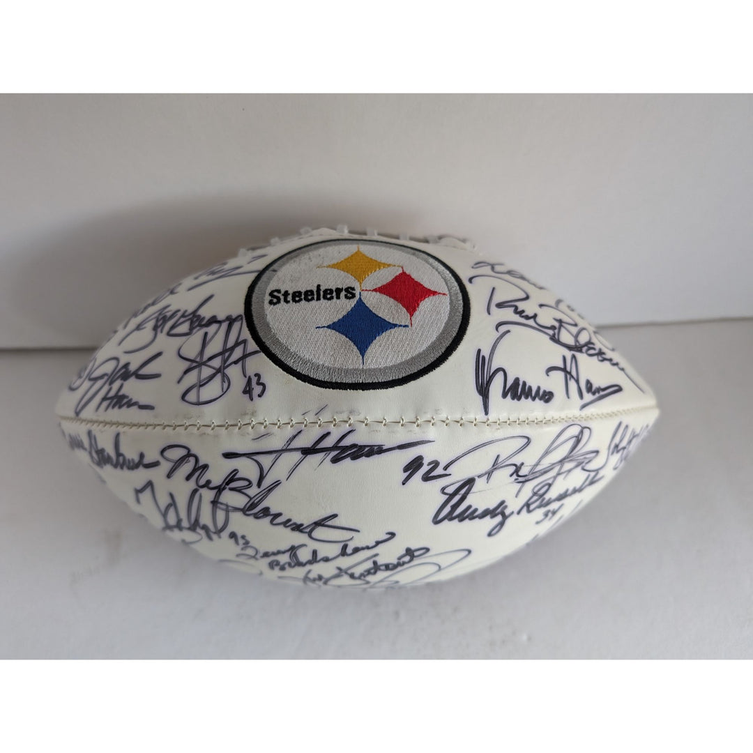 Pittsburgh Steelers all-time greats Terry Bradshaw Franco Harris Lynn Swann 20 sigs signed football