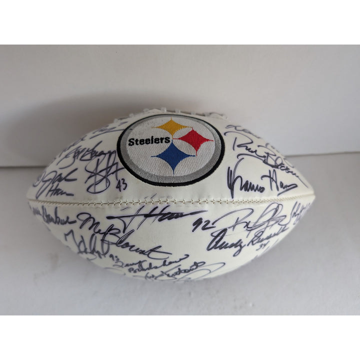 Pittsburgh Steelers all-time greats Terry Bradshaw Franco Harris Lynn Swann 20 sigs signed football