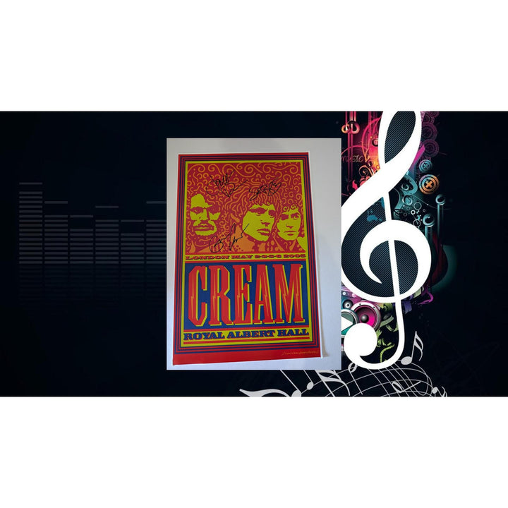 cream Eric Clapton Ginger Baker Jack Bruce 11x17 poster signed with proof