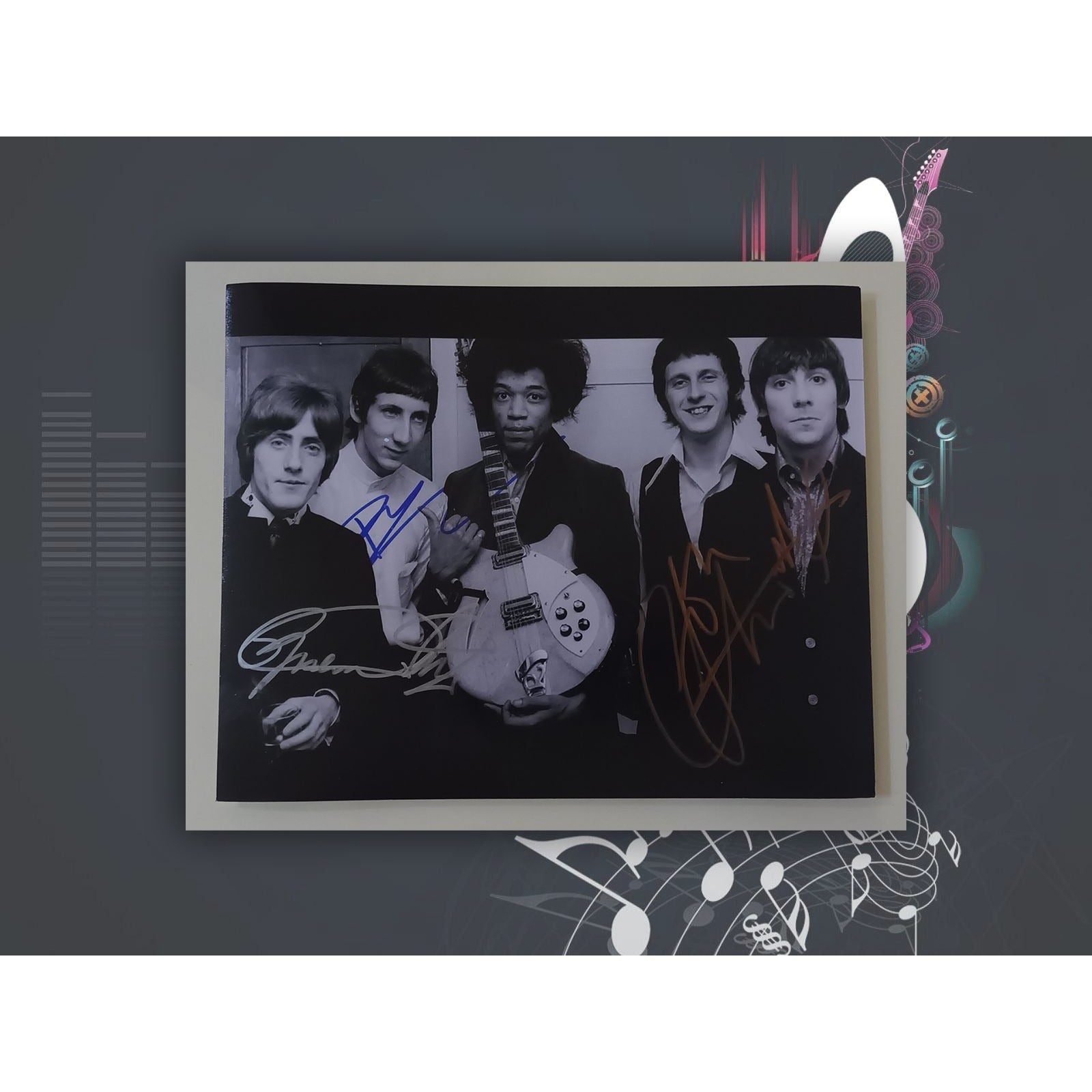 The Who Roger Daltrey Pete Townshend and John Entwistle 8x10 photo signed with proof