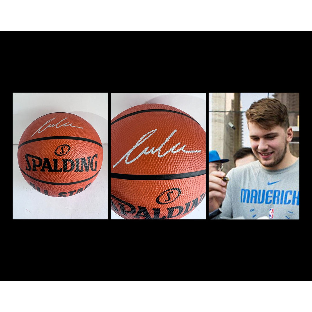 Luca Doncic Dallas Mavericks Spalding NBA Basketball full size signed with proof