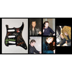 Load image into Gallery viewer, Metallica James Hetfield Kirk Hammett Jason Newsted Dave Mustaine Fender Stratocaster electric pickguard signed with proof
