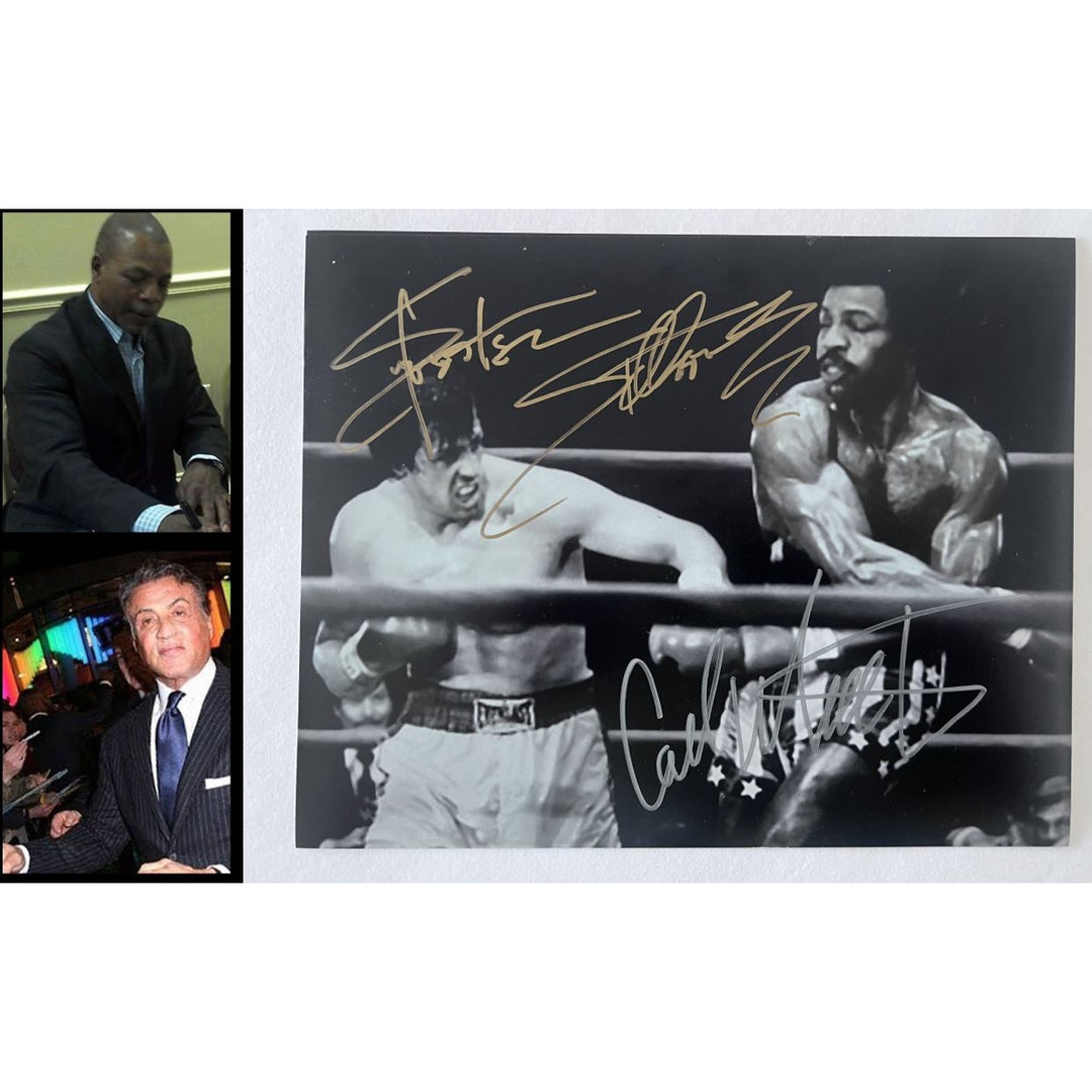 Sylvester Stallone Rocky Balboa Carl Weathers Apollo Creed 8x10 photo signed with proof