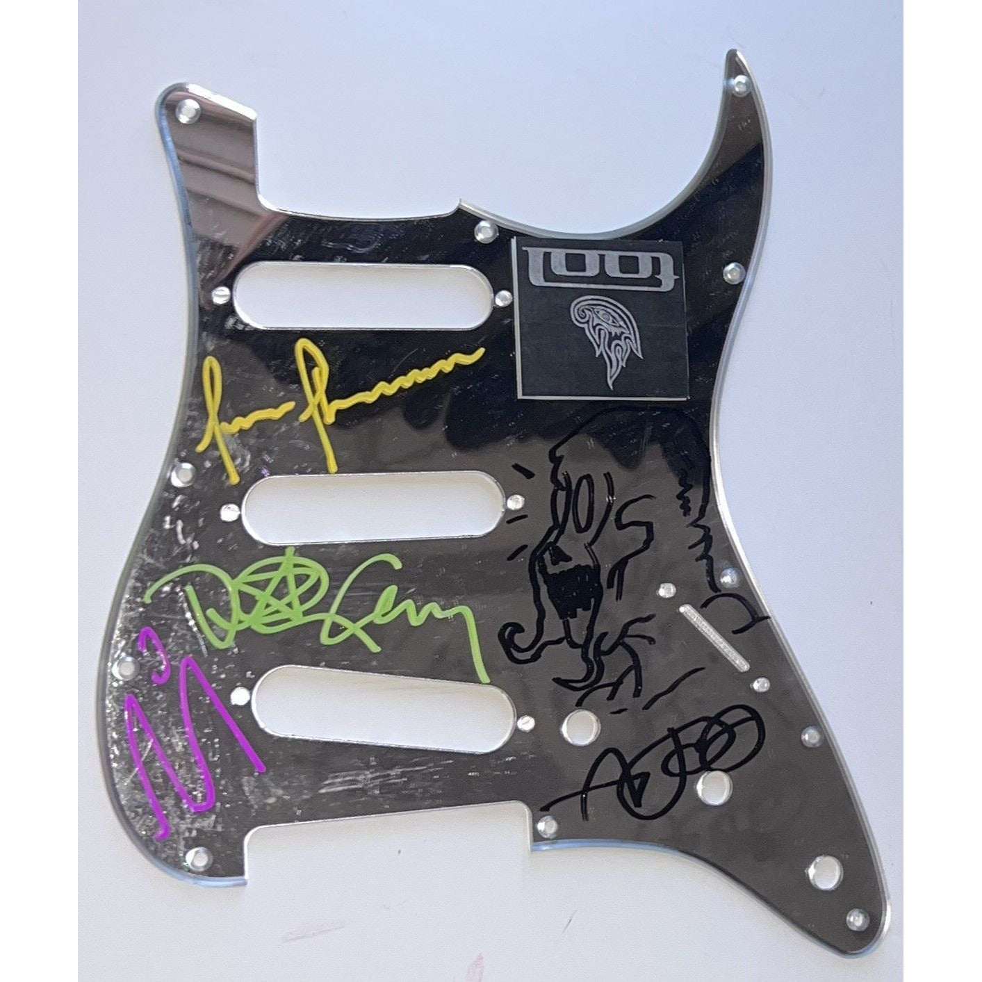 Maynard James Keenan daddy Carey Adam Jones Justin Chancell Tool Stratocaster electric pickguard signed with proof