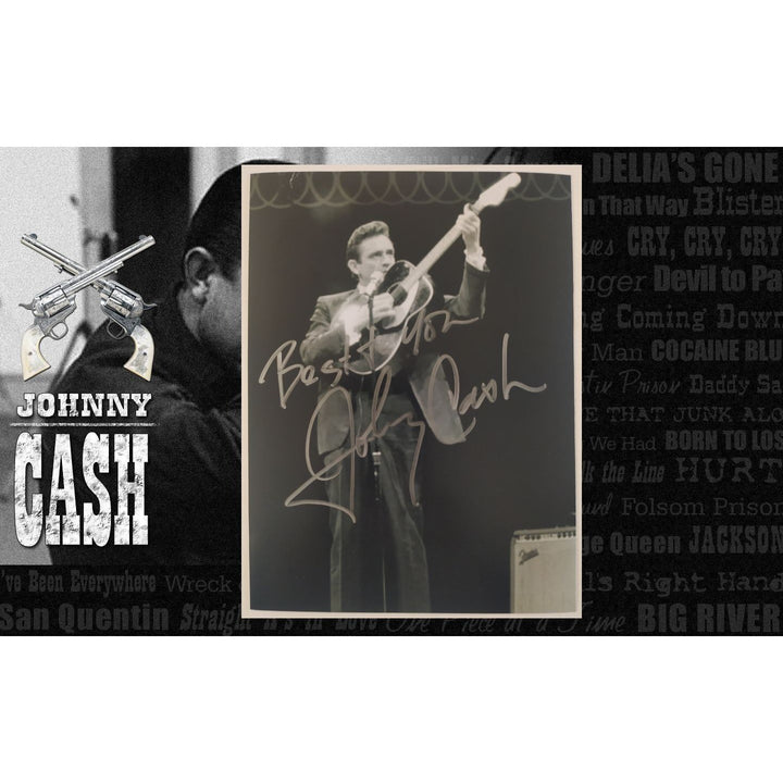 Johnny Cash "The Man In Black " 5x7 photo signed with proof