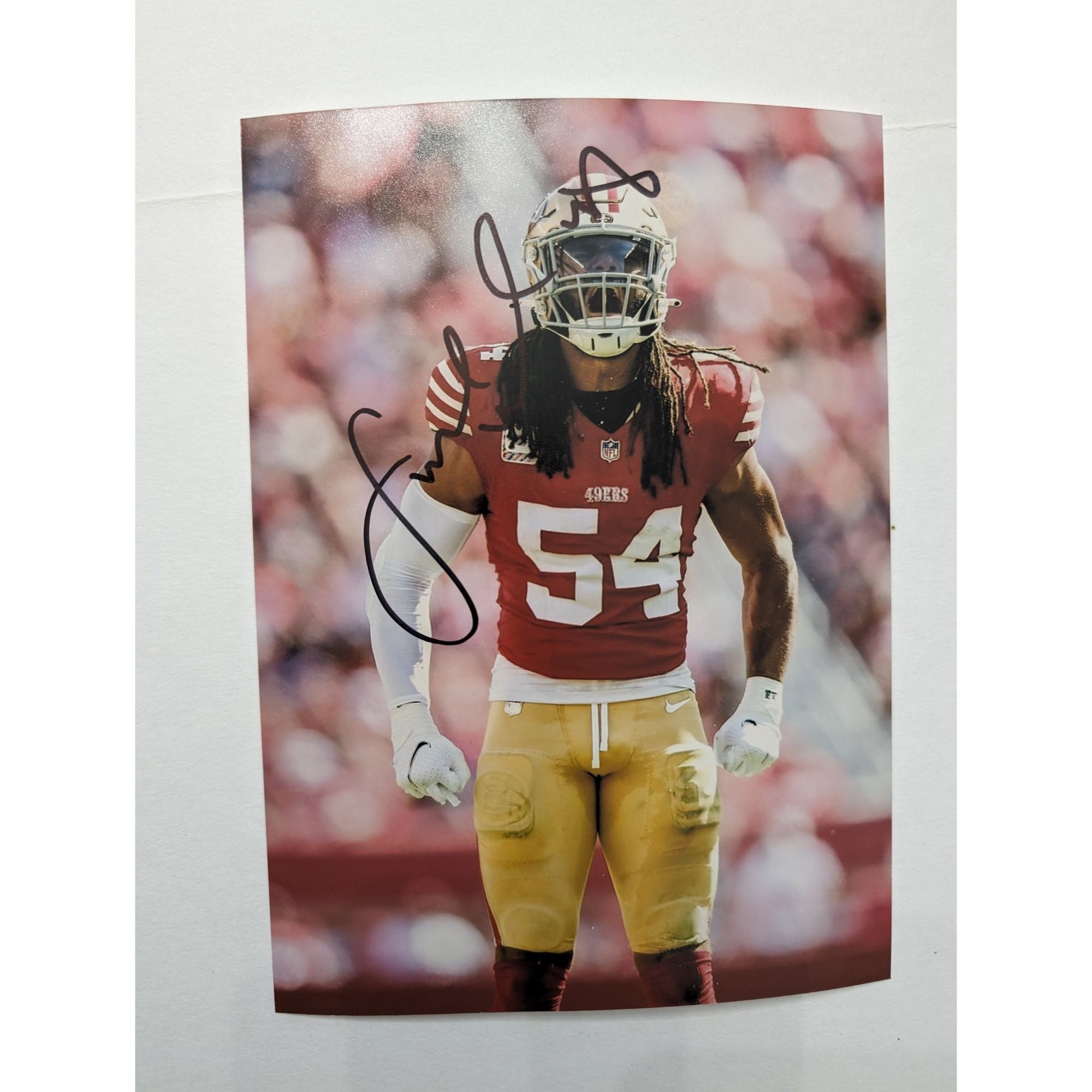 Fred Warner San Francisco 49ers 5x7 photo signed with proof