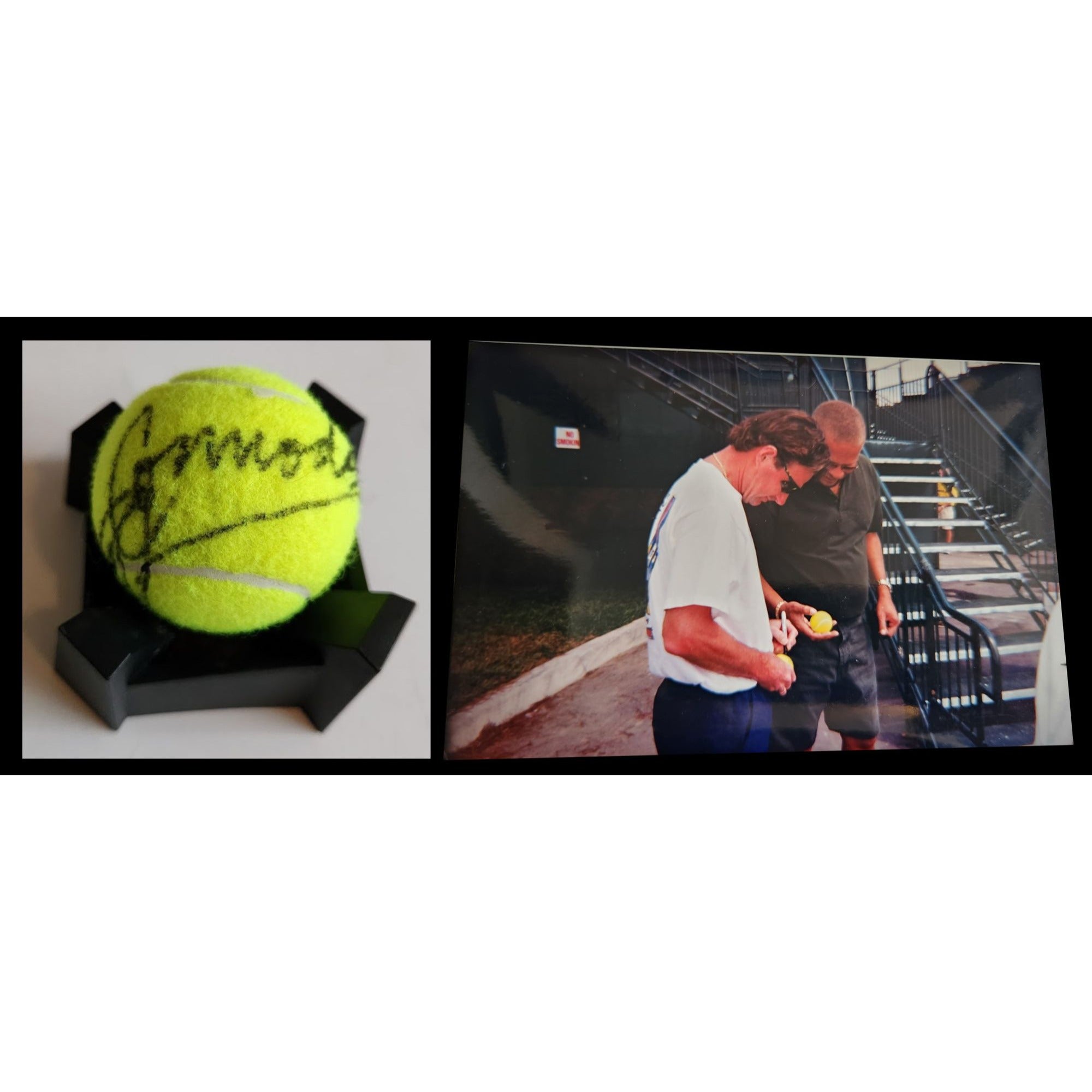 Jimmy Connors tennis ball signed with proof