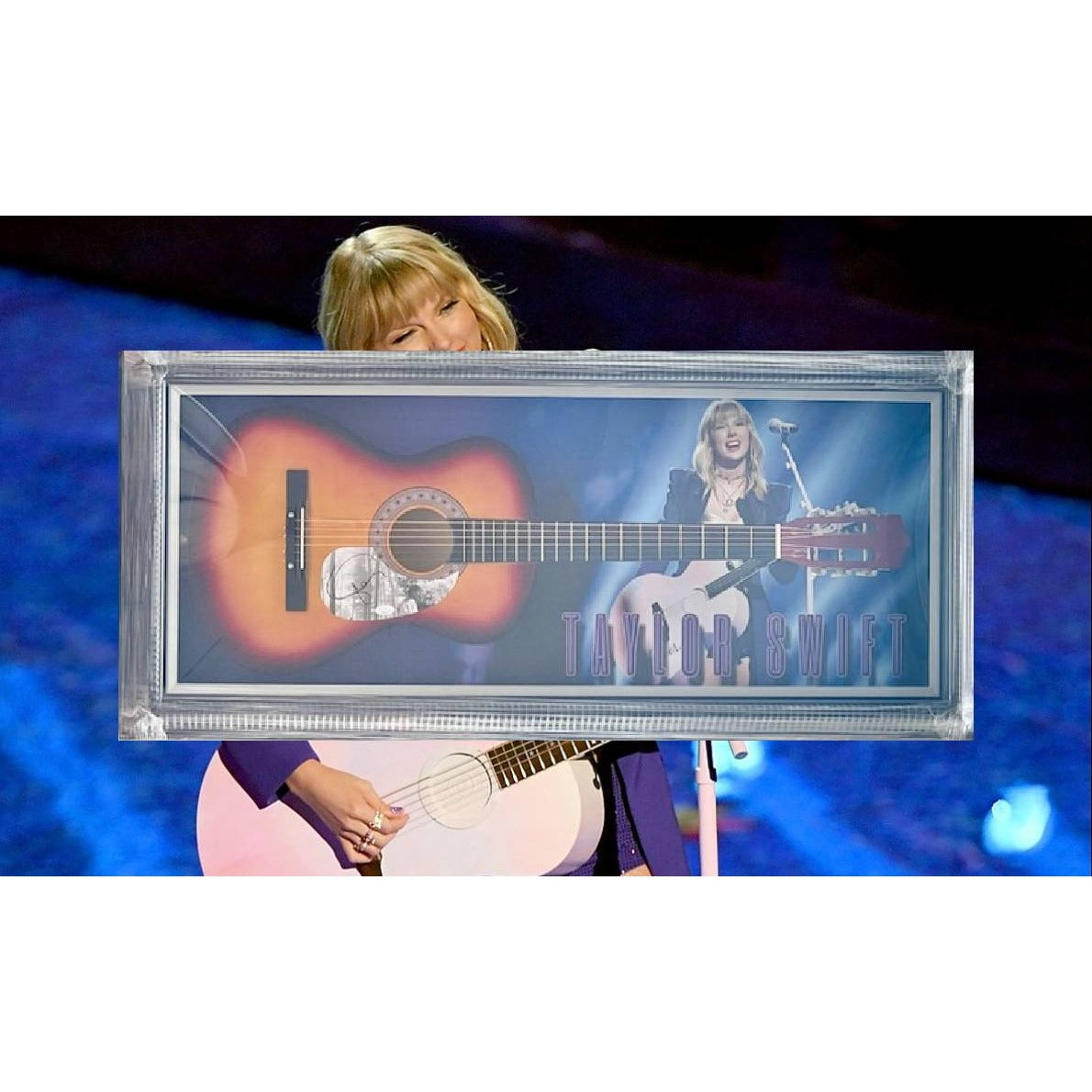 Taylor Swift full size acoustic guitar signed and framed 40' with proof