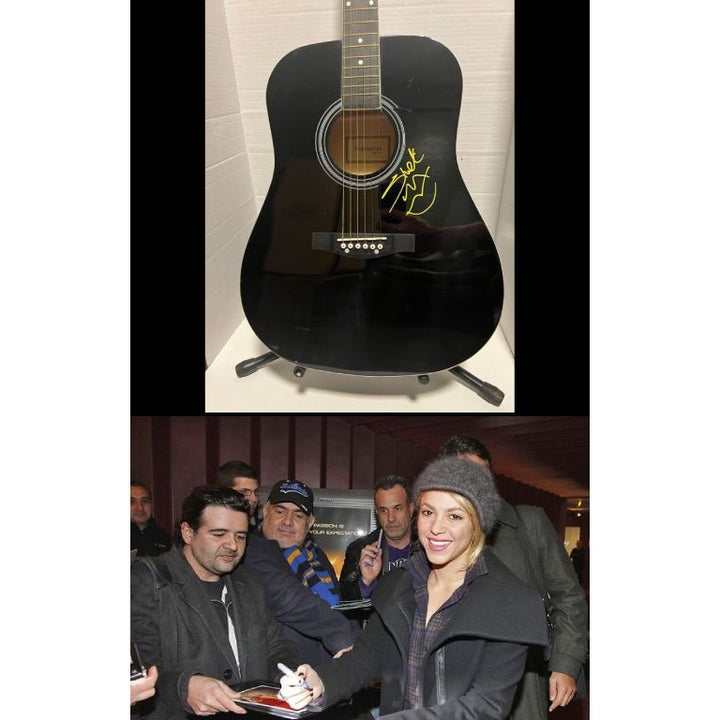 Shakira full size acoustic guitar signed with proof