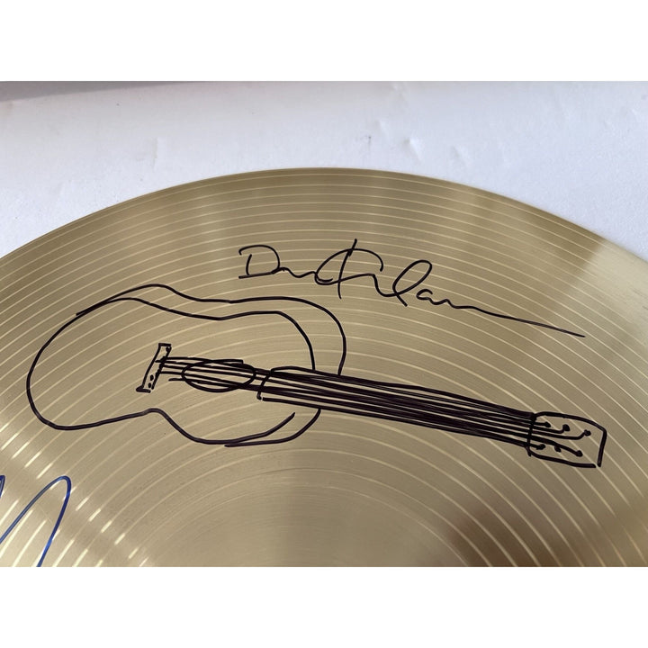 Pink Floyd David Gilmour Roger Waters Nick Mason Richard Wright 14 in cymbal signed with personal sketches