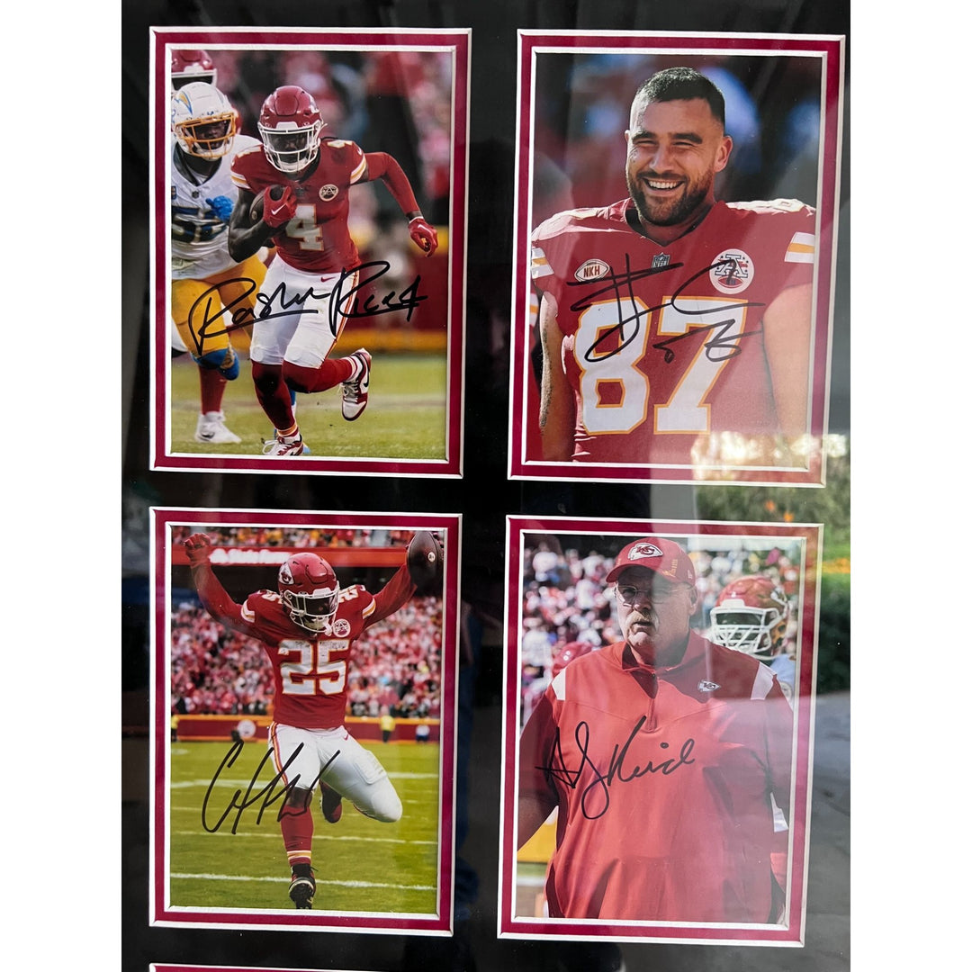 Kansas City Chiefs Patrick Mahomes Travis Kelce Andy Reid Chris Jones Isiah Pacheco 12 top players 5x7s signed and framed with proof