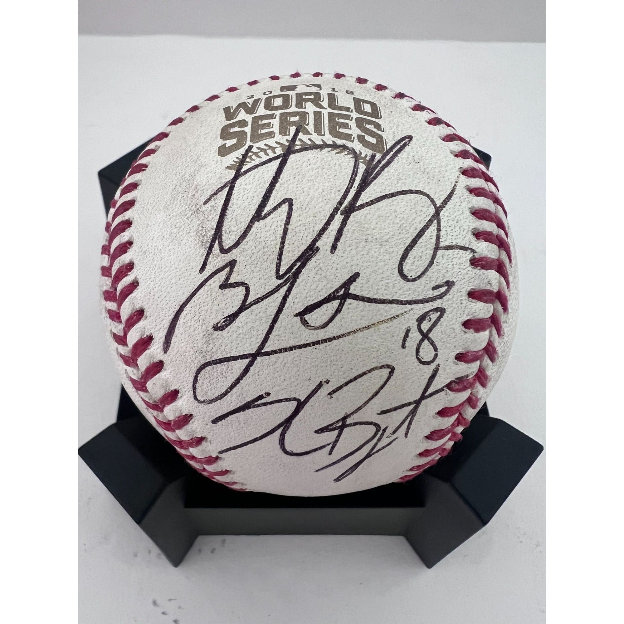 Anthony Rizzo Kris Bryant Ben Zobrist 2016 Rawlings World Series commemorative baseball signed with proof
