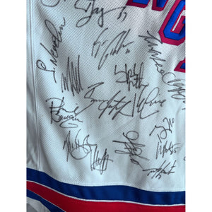 New York Rangers Mark Messier Brian Leach Mike Richter 1993-94 Stanley Cup champions team signed jersey