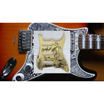 Load image into Gallery viewer, BB King Eric Clapton Buddy Guy Bonnie Raitt Robert Cray and Double Trouble Fender Stratocaster electric pickguard signed with proof
