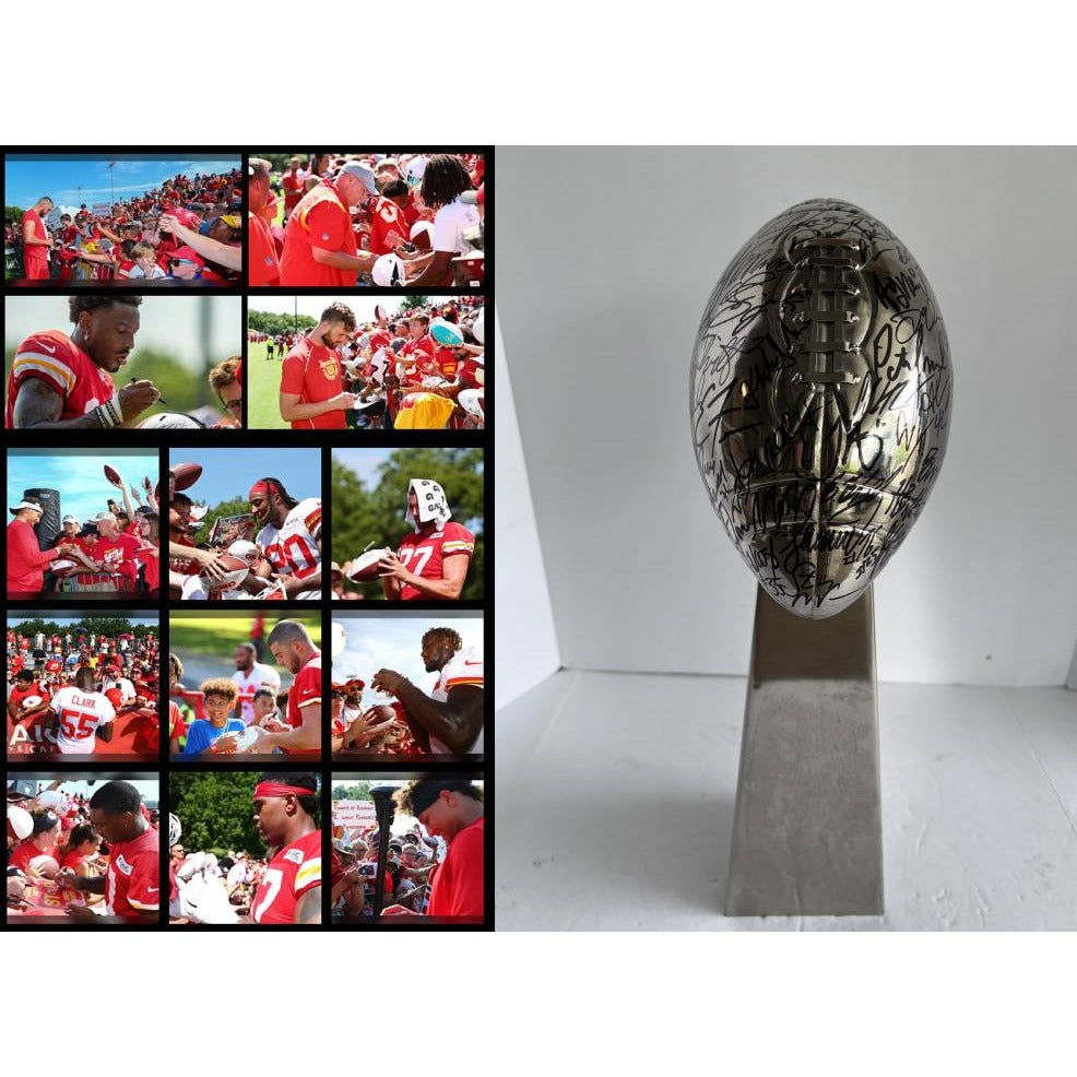 Super Bowl 57 Vince Lombardi Trophy Kansas City Chiefs team signed  with proof