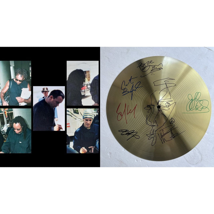 Dave Matthews signed with hand sketch Stefan Lessard Carter Buford 18" cymbal signed with proof