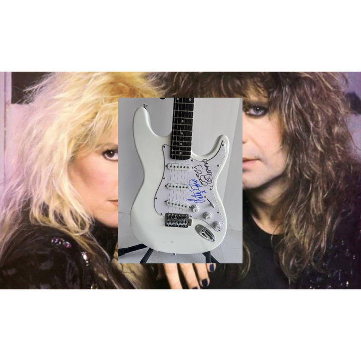 Ozzy Osbourne and Lita Ford Huntington Stratocaster full size electric guitar signed with proof