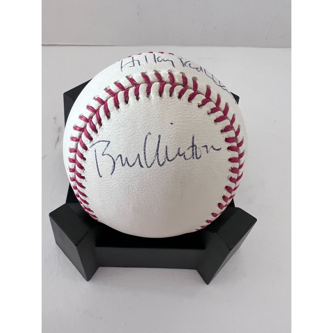 Bill and Hillary Clinton official Rawlings MLB baseball signed with proof