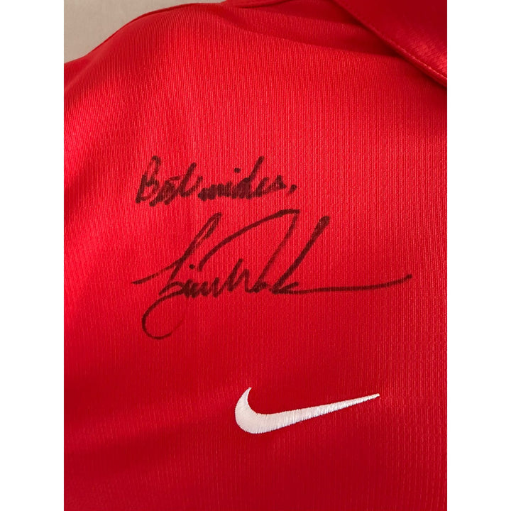 Tiger Woods Masters Champion Sundays Nike golf shirt signed with proof.
