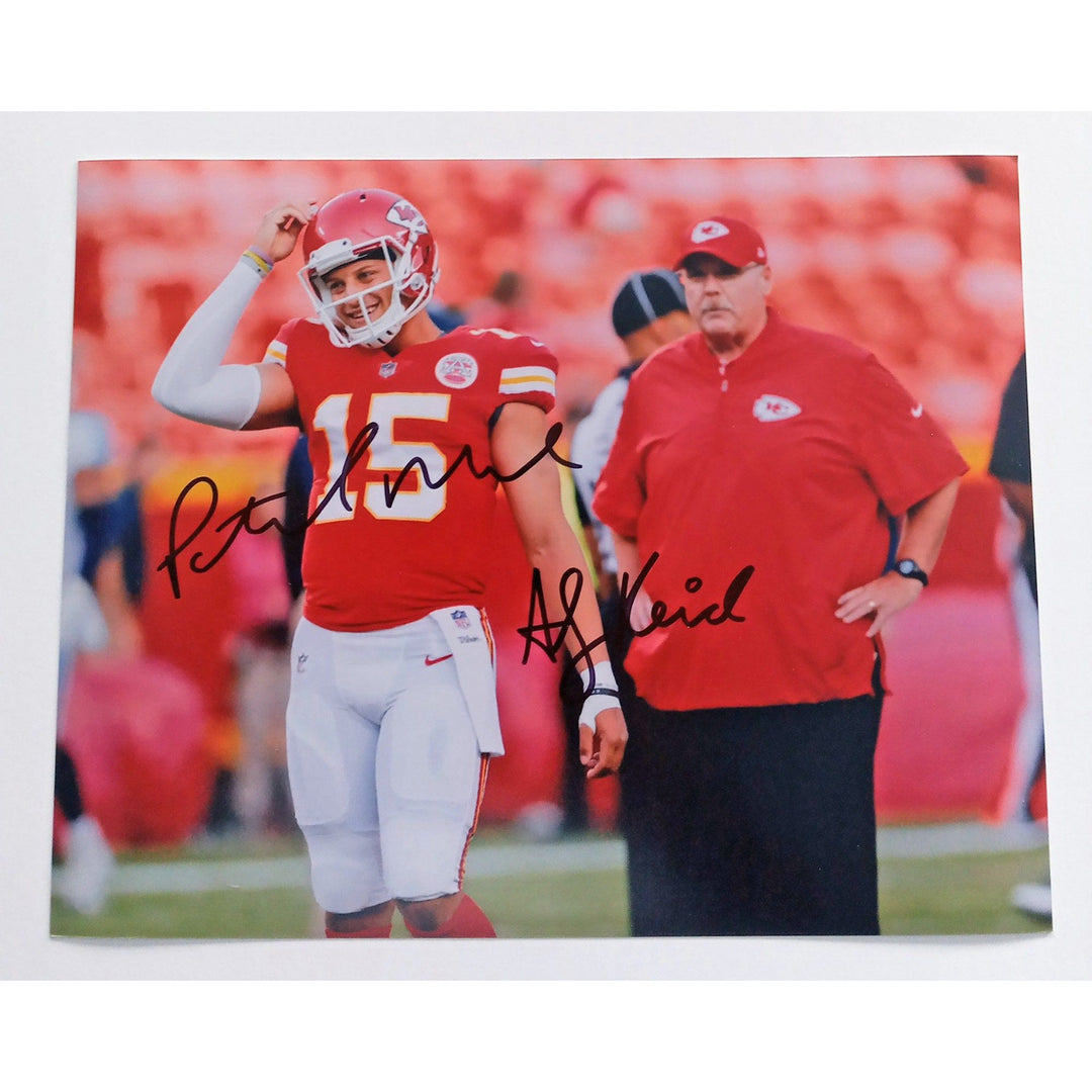 Kansas City Chiefs Patrick Mahomes and Andy Reid 8 x 10 signed photo with proof