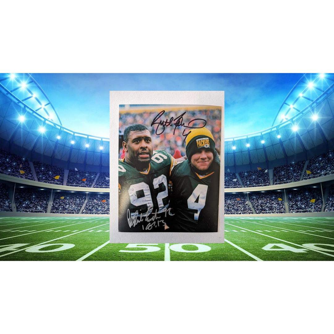 Green Bay Packers Reggie White and Brett Favre 8x10 photo signed with proof