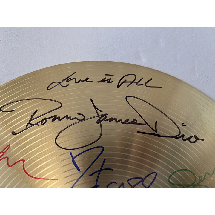 Ozzy Osbourne Ronnie James Dio Geezer Butler Bill Ward Zakk Wylde Vinnie Appice Tony Iommi 14 inch cymbal signed with proof