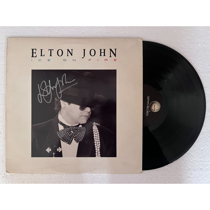 Elton John Ice on Fire original LP signed with proof