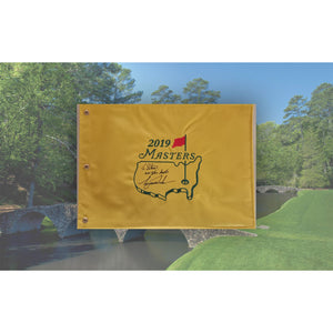 Tiger Woods "To Steve all the best" 2019 Masters Golf pin flag signed with proof