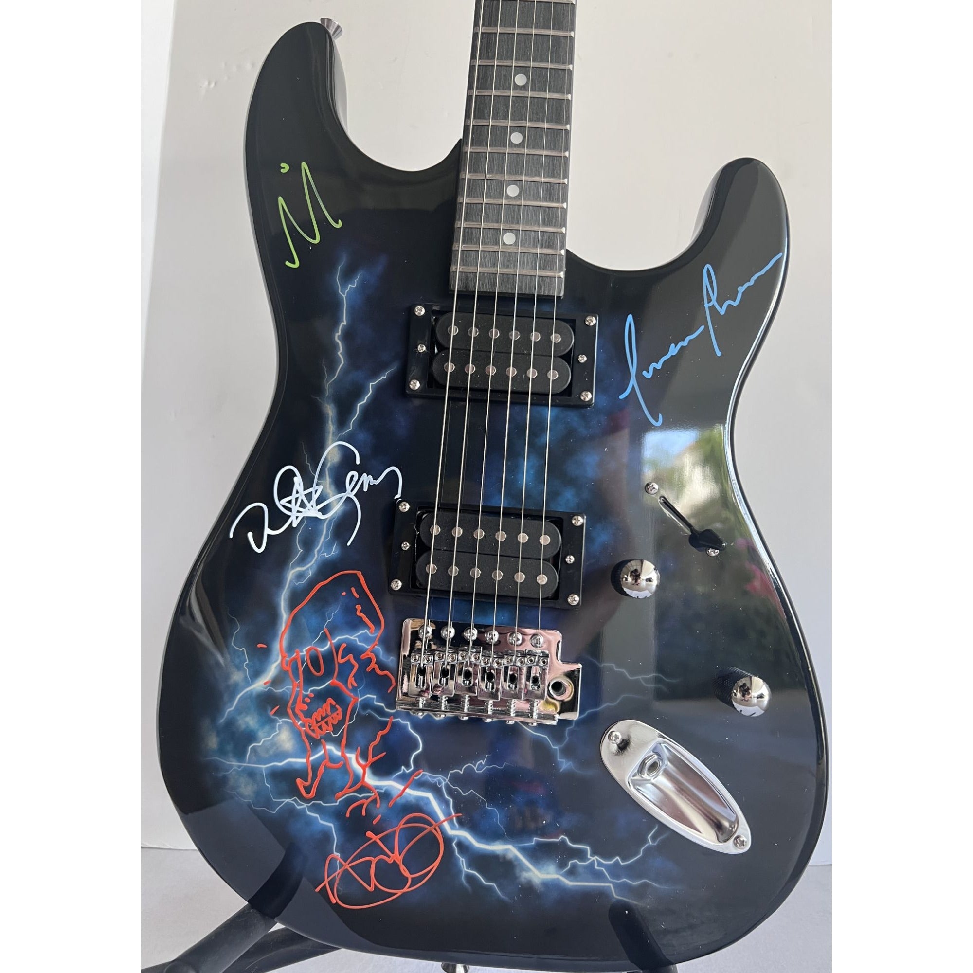 Tool Danny Carey Maynard James Keenan Adam Jones Justin Chancellor  one of a kind full size electric guitar signed with proof