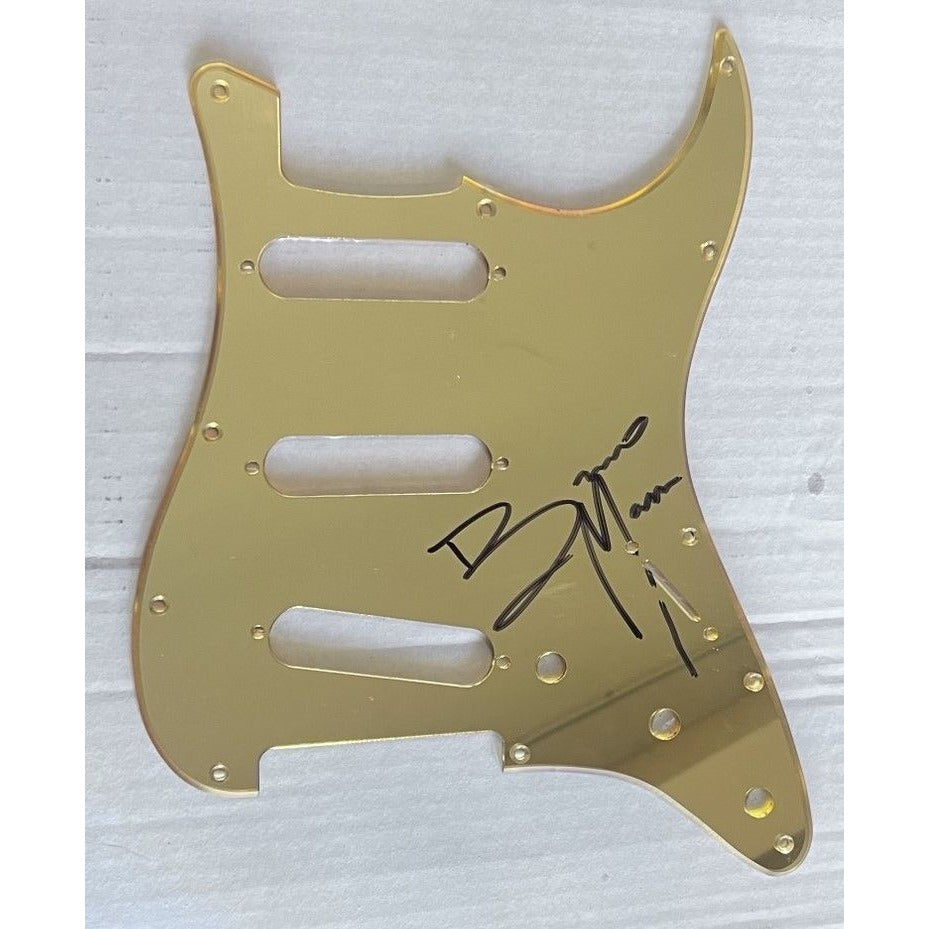 Bruno Mars Fender Stratocaster electric guitar pickguard signed with proof