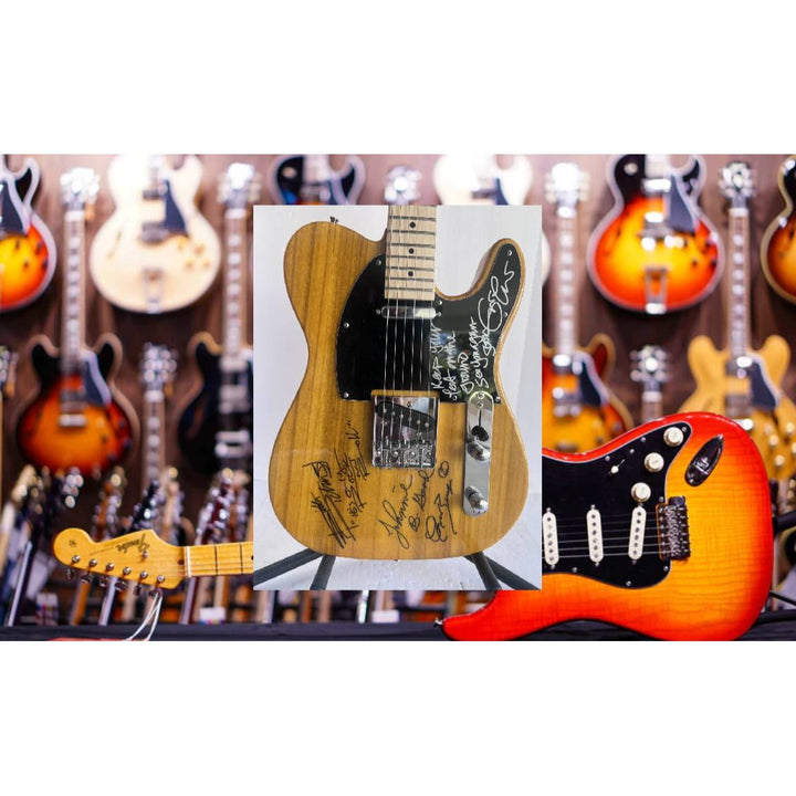 Keith Richards Eric Clapton Chuck Berry signed and inscribed Telecaster full size electric guitar signed with proof